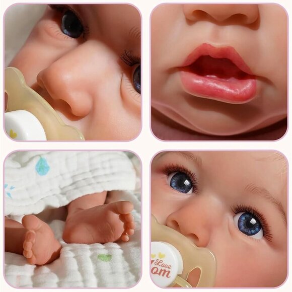 Lifelike Reborn Baby Dolls 20-Inch Soft Cloth Body for Kids 3+ & Collection - Picture 5 of 9